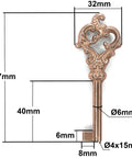Old School Vintage Style Open Barrel Skeleton Key For Furniture And Cabinets, Louis XV 15 Brass Replacement Key For Dressers, Drawers