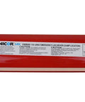 8W LED Emergency Battery Backup Driver Universal 120 To 277V Input With 6V 4000mAh NiCad Battery in red housing, side view