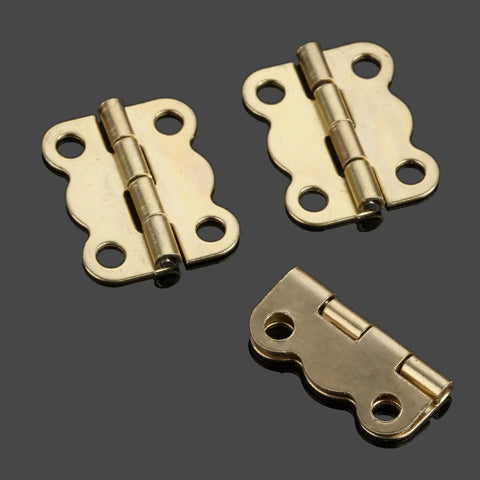 Dope Retro Gold Butterfly Hinges Set 0.63 By 0.51 Inch Mini Box Hinges with Screws 10 Pack for Wooden Boxes and Crafts