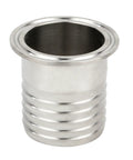 Stainless steel 2-inch tri-clamp to 2-inch hose barb adapter SUS304 sanitary pipe fitting, front view