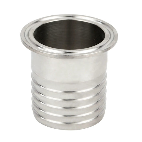 Stainless steel 2-inch tri-clamp to 2-inch hose barb adapter SUS304 sanitary pipe fitting, front view