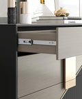 22 Inch Full Extension Drawer Slides 5 Pairs Heavy Duty 100lb Capacity Soft Close Ball Bearing Side Mount Cabinet Glides visible on drawer.