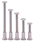M6 X 50MM Furniture Screws With Barrel Nuts Kit 304 Stainless Steel Heavy Duty Workhorse showing varying lengths of screws.