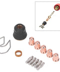 13 Piece Plasma Cutter Torch Accessory Kit With Copper Nozzles And Electrodes For Quick Clean Cuts Includes Gas Diffuser Spacer Guide