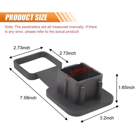 American Flag Trailer Hitch Cover 2 Inch Receiver Plug Cap Dust Proof Rubber Cap with product dimensions displayed