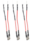 Three red automotive SRS warning light resistor cables with 2-pin connectors, part of a 3-piece airbag bypass kit.