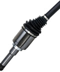 Close-up of a front CV axle shaft from the Front CV Axle Shafts And Wheel Bearing Hubs Kit For 2010 2017 Chevy Equinox And GMC Terrain Replacement Set