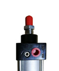 Heavy Duty Air Cylinder Pneumatic Cylinder Aluminum Alloy Double Acting Single Rod Bore 1.5 Inch Stroke 40 Inch Model SC 40 X 1000 For Industrial Automation 22 To 102 Psi - top close-up with red cap
