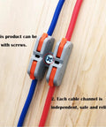 Mini Lever Nut Wire Connector Set SCH-2 With Plug-And-Play Quick Spring Terminal Blocks installed with mounting screws