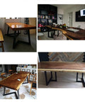 Professional Grade Heavy Duty Iron Table Legs With Tough Black Baked Finish Rock Solid Metal Bench Support Pair Includes Quick Install Hardware For Rad Custom Builds in various table setups.