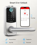 Smart Door Lock No Fuss With Keypad And Fingerprint Biometric Bluetooth Digital Entry For Home or Apartment Display
