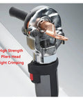Mini Rechargeable Hydraulic Crimping Tool For Copper And Aluminum Wires Handles 16 To 300mm2 Terminals close-up view of high strength pliers head.
