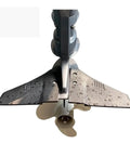 Dual Outboard Motor Dorsal Fin Wing Sting Ray Hydrofoil Stabilizer For Outboard Motors 5 HP To 150 HP HD150 attached