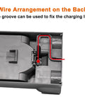Wire arrangement on Wall Mounted Vacuum Docking Station Bracket For V11 And V15 Handheld Cleaners, groove for charging line