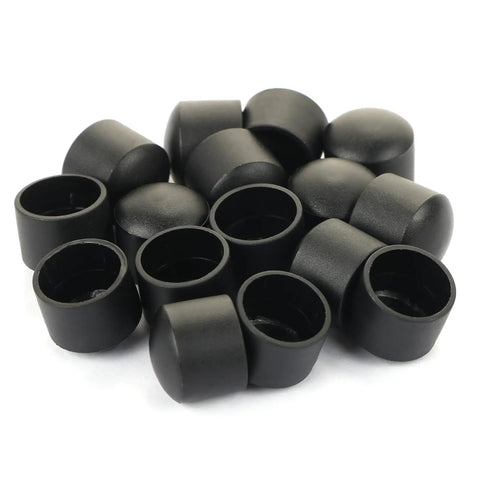 Pack Of 16 Soft Black Foosball End Caps For 15.8mm Rods, Universal Safety End Caps For Standard Foosball Tables, Easy Install Replacement Parts, Durable Plastic Table Accessories, black plastic caps
