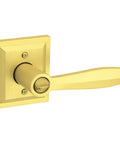 Torrey Pines Entry Door Handle Reversible Lever With Keyed Lock And SmartKey Rekey Technology, Satin Brass Finish