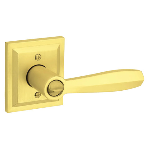 Torrey Pines Entry Door Handle Reversible Lever With Keyed Lock And SmartKey Rekey Technology, Satin Brass Finish