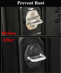Before and after installation of Door Lock Trim Decoration Covers For Jeep Wrangler JL JLU 2018 2026 And Gladiator JT