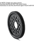 63T Hardened Machined Steel Spur Gear For Tamiya TT02 RC Car Black Upgrade Part Replacement TAM54500 Compatible