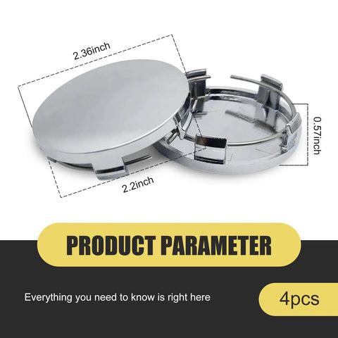 Universal Car Wheel Center Caps 60mm OD 56mm ID 4 Pack Durable Scratch Resistant And Rust Proof ABS Snap In Hub Caps details