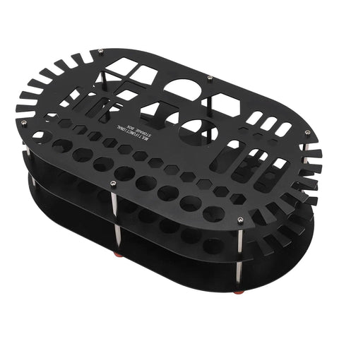 Kick Clutter To The Curb With This Legit Sturdy Aluminum Desktop Organizer Rack Packing 42 Spacious Slots For Hand Tools Bits And Mini Parts While An Anti Slip Base Keeps Your Workspace Looking Fresh All Day.