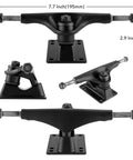 Durable Skateboard Hardware Combo Starter Kit With 52mm Wheels Aluminum Truck Set Bearings And Pads, black finish trucks