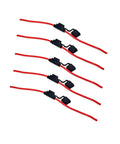 Inline 12 Gauge Waterproof Fuse Holder Pack Of 5 For Standard Blade Type Fuses, 30cm Wire, 40A 32V DC, UL Listed RoHS Compliant