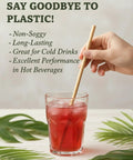 Compostable Agave Fiber Straws, Individually Wrapped, 20,000 Count, Rigid For Hours In Hot Coffee Up To 106 Fahrenheit, Frozen Margaritas And Smoothies Safe, Zero Plastic, No Taste, Eco Friendly Bar And Cafe Must Have, in iced drink