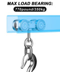 Four Wheel Unistrut Trolley Assembly Kit with Silent M10 Bolt and Nuts for 1-5/8 Inch Wide Strut Channel Load Capacity 770 Lbs