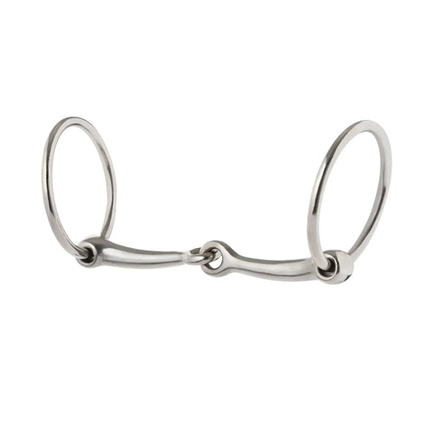 All Purpose Ring Snaffle Bit With 5 Inch Mouth And Two And A Half Inch Rings Nickel Plated Malleable Iron, side view