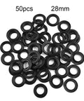 Badass Plastic Eyelets Hand Press Kit Adjustable Resin Grommets Slick Rust Proof Reinforcement Fasteners 50 Pack Black Heavy Duty 28mm eyelets