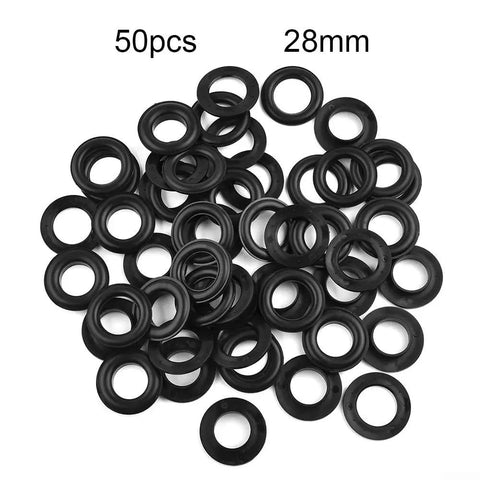 Badass Plastic Eyelets Hand Press Kit Adjustable Resin Grommets Slick Rust Proof Reinforcement Fasteners 50 Pack Black Heavy Duty 28mm eyelets