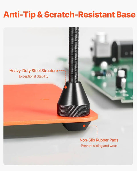 Magnetic Helping Hands Soldering Station 2 In 1 base with steel structure and non-slip rubber pads for stability.