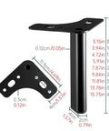 20cm Triangle Metal Furniture Legs 4 Pack for Sofas Chairs Tables Cabinets and Stools Gray Finish with Pre Drilled Holes