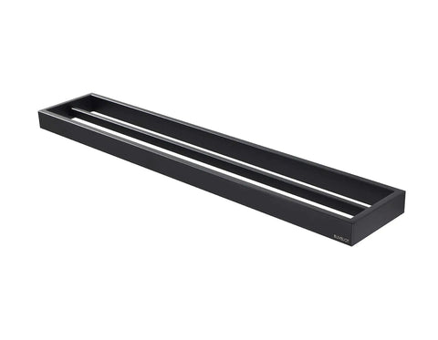 Matte Black Dope Double Towel Bar Wall Mount, Heavy Duty 23.6 Inch Stainless Steel Towel Rack For Bathroom, Sleek Hotel Style Two Bar Design, Contemporary Bath Organizer With Wide Space For Towels And Robes