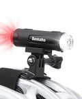All In One 2 In 1 Rechargeable Helmet Light With Bracket Mount Front And Rear Bike Light mounted on helmet