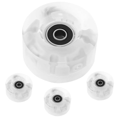 4 Piece Luminous PU Roller Skate Wheels Set With LED Light For Outdoor Quad Skates, Colorful Glow In The Dark Replacement Parts