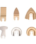 Six Piece Oscillating Saw Blade Set With Diamond Cemented Carbide Blades for ceramics tile concrete in six shapes