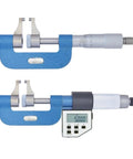XEODUPEAS 1pcs Caliper Type Micrometer Digital 0-25mm x 0.001mm with blue body and digital display showing measurements.