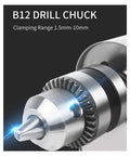 Close-up of B12 drill chuck with clamping range 1.5mm-10mm for Pro Grade Polishing Machine For Jewelry Making Benchtop Polisher.