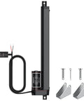 12V Heavy Duty Linear Actuator 330 Lbs 1500 Newtons 12 Inch 300 mm Silent IP65 with mounting brackets and wiring, black metal