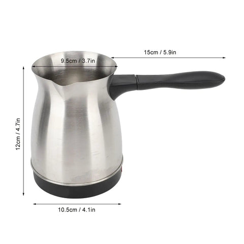 600W Electric Coffee Maker With 600ML Capacity For Turkish And Greek Coffee Tea And Milk Stainless Steel Coffee Pot
