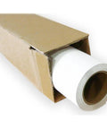 Printable White HTV Vinyl Roll, 24 Inch Wide By 5 Yard Length, in cardboard packaging, partially unrolled