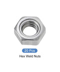 Built Legit 20 Pack Hex Weld Nuts 5/16-18 Thread High Strength Carbon Steel Fasteners for Heavy Machinery Marine Jobs.