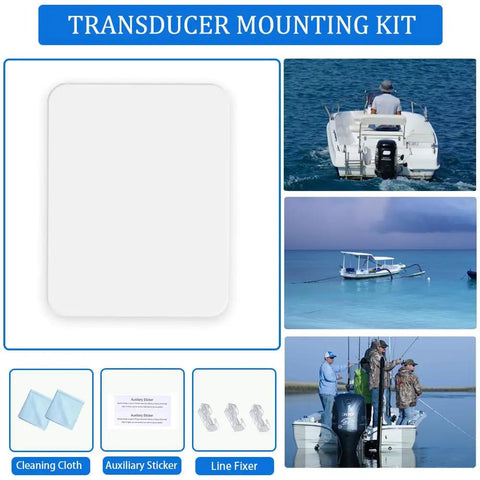 Easy Screwless Transducer Mounting Plate Kit For Boats No Hull Drilling Freely Mount Small To Medium Transducers 4.5 By 3.5 Inch 0.75 Inch Thick White Marine Mount For Quick Install Hull Safe Durable Removable, white plate