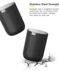 Compact Swing Top Mini Trash Can With Lid For Bathroom Vanity Countertop Desk Or Office 2.2L 7.3In Tall 5.3In Diameter Black