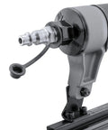 Close-up of Pneumatic Upholstery Stapler With 22 Gauge Three Eighths Inch Crown And One Quarter To Five Eighths Inch Staples nozzle