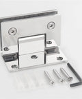 Heavy Duty 304 Stainless Steel Glass Shower Door Hinges For 6 To 12Mm Frameless Glass Door 90 Degree Pair with hardware.