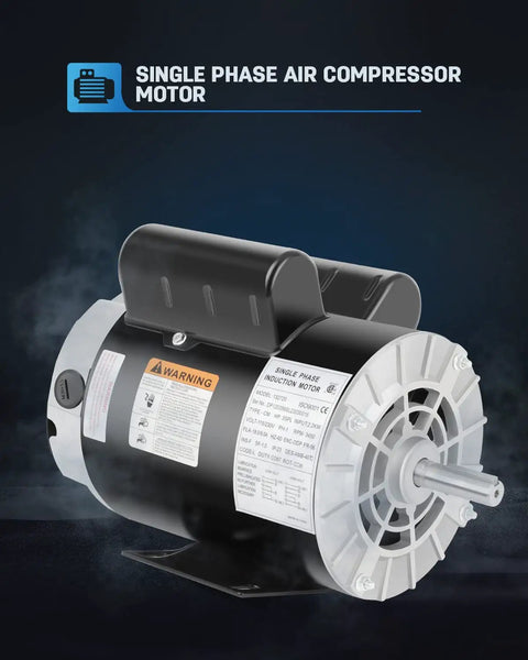 Air Compressor Motor Heavy Duty 3HP SPL Single Phase Electric Motor 3450 RPM 56 Frame Open Drip Proof 60 Hz