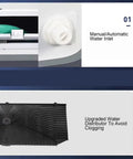 Manual/automatic water inlet and upgraded water distributor for Portable Evaporative Swamp Cooler With Three Fan Speeds And Massive Water Tank.
